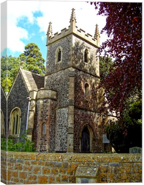 Saint Adeline church in the Cotswold village of Little Sodbury Canvas Print by Steve Painter