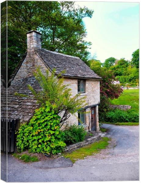 A charming small cottage in the beautiful  Cotswol Canvas Print by Steve Painter