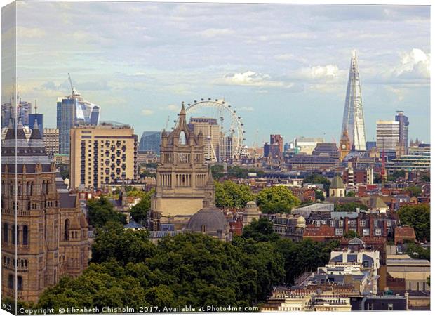 London skyline - a panorama from Kensington to Sou Canvas Print by Elizabeth Chisholm