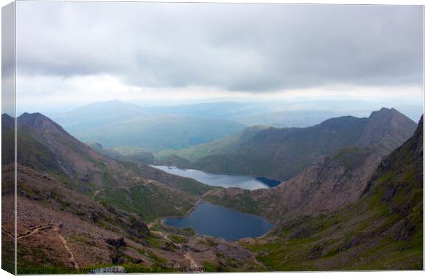Lakes view from Mount Snowdon Canvas Print by Hazel Wright