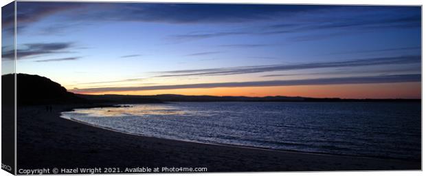 Sunset over Budle Bay, Northumberland Canvas Print by Hazel Wright