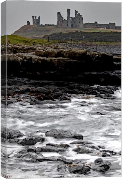 Dunstanburgh castle Canvas Print by Hazel Wright