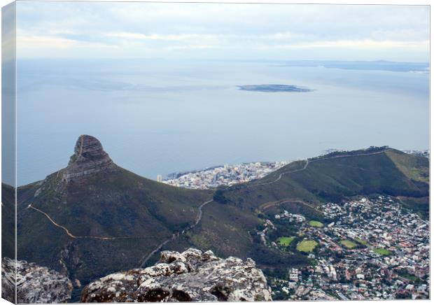 Cape Town from Table Mountain Canvas Print by Hazel Wright