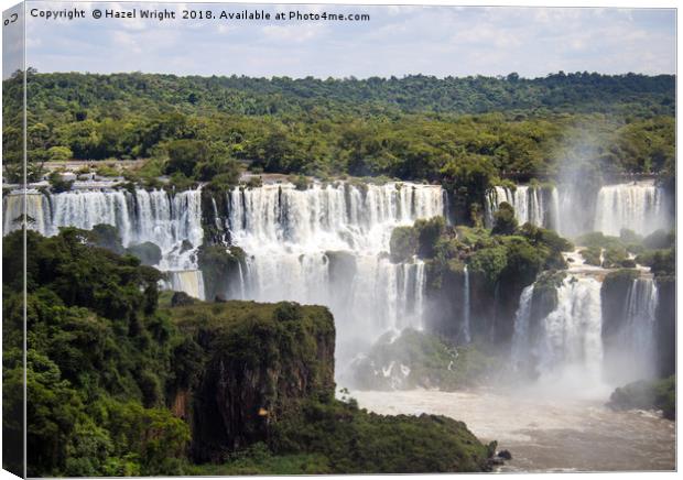 The waterfalls of Iguazu Falls Canvas Print by Hazel Wright