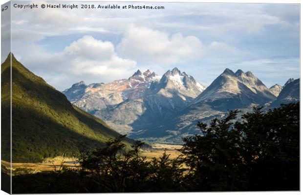 Majestic Mountains of Tierra del Fuego Canvas Print by Hazel Wright