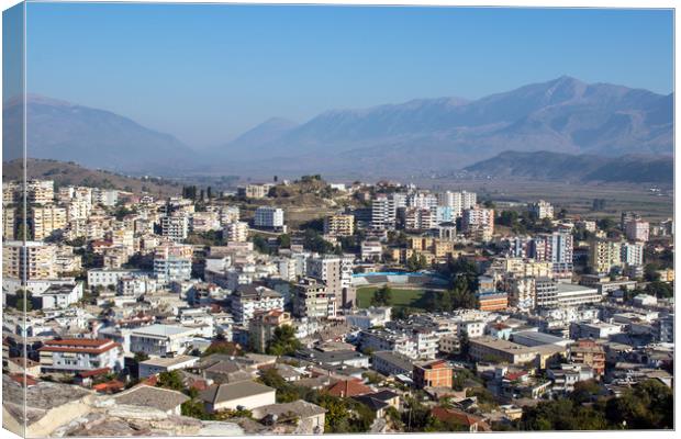 View over Gjirokaster, Albania Canvas Print by Hazel Wright