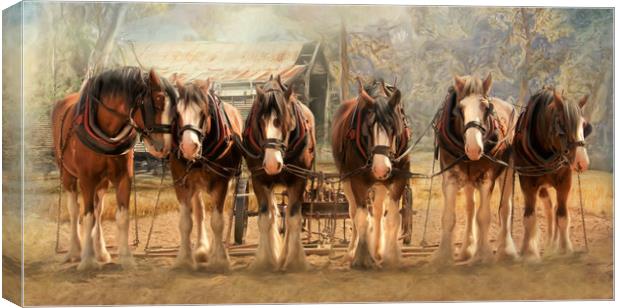 Six On The Hitch Canvas Print by Trudi Simmonds