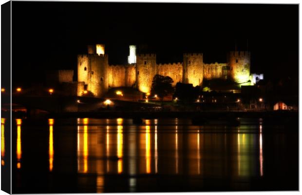 Conwy Castle Reflections Canvas Print by Trudi Simmonds