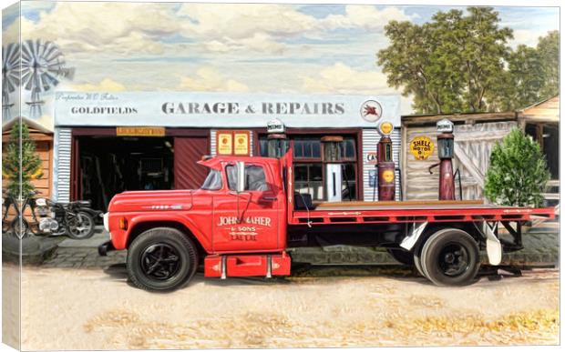 Goldfields Garage Canvas Print by Trudi Simmonds