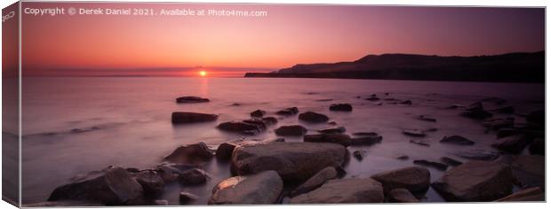 Kimmeridge Bay Sunset (panoramic) Canvas Print by Derek Daniel