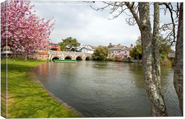 Town Bridge, Christchurch, Dorset Canvas Print by Derek Daniel