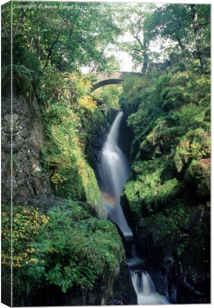 Majestic Waterfall in the Lake District Canvas Print by Derek Daniel