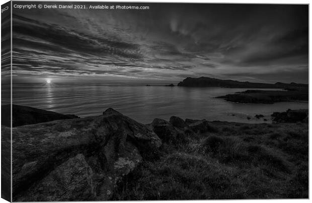 Sybil Head Sunset, Dingle Peninsula, Ireland (blac Canvas Print by Derek Daniel