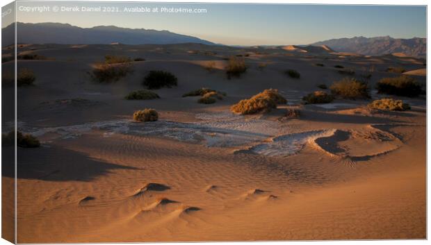 Mesquite Sand Dunes, Stovepipe Wells, Death Valley Canvas Print by Derek Daniel