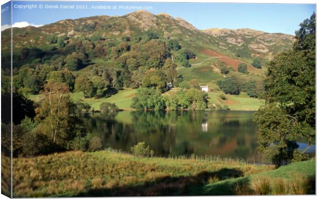 Loughrigg Tarn Reflection, The Lake District Canvas Print by Derek Daniel