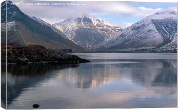 Winter's day at Wastwater in the Lake District Canvas Print by Derek Daniel