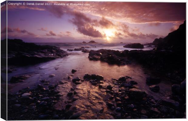 Majestic Sunset at Cape Cornwall Canvas Print by Derek Daniel
