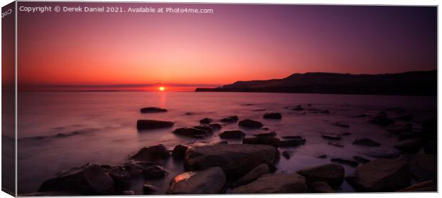 Kimmeridge Sunset #5 (panoramic) Canvas Print by Derek Daniel