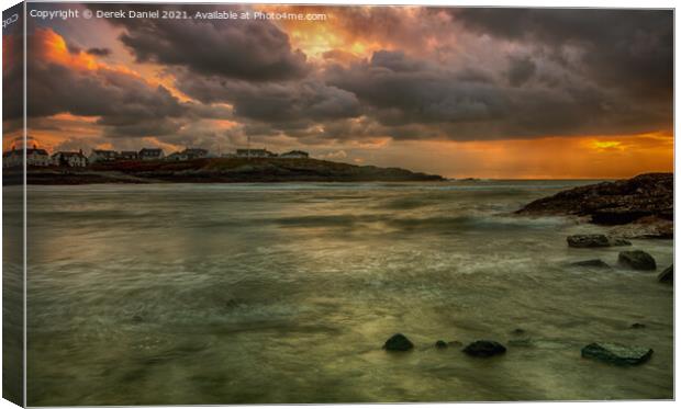 Breathtaking Trearddur Bay Sunset Canvas Print by Derek Daniel