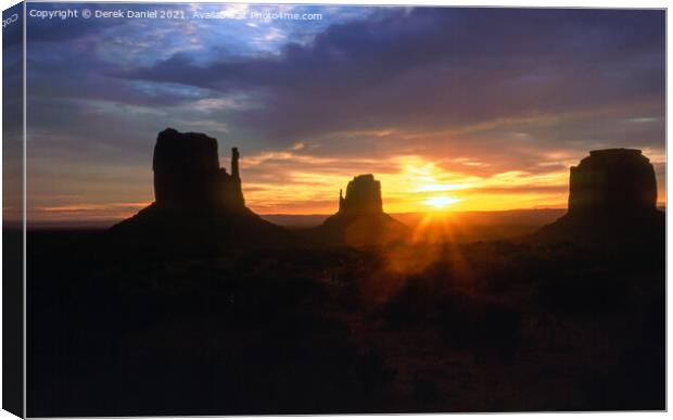 Majestic Sunrise in Monument Valley Canvas Print by Derek Daniel