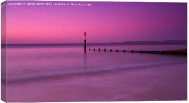 Groyne, Boscombe Beach (panoramic) Canvas Print by Derek Daniel