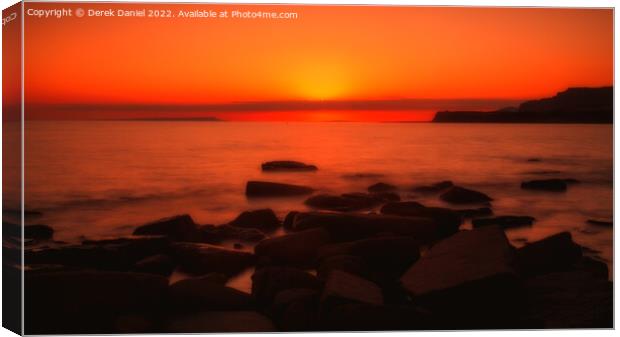 Mesmerizing Kimmeridge Sunset Canvas Print by Derek Daniel