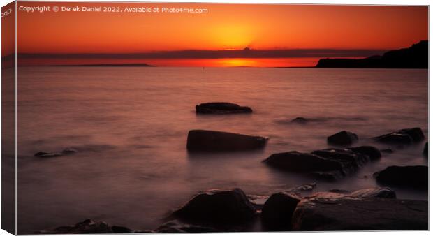 Kimmeridge Sunset (panoramic) Canvas Print by Derek Daniel