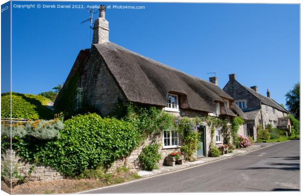 Enchanting Thatched Cottage in Dorset Canvas Print by Derek Daniel