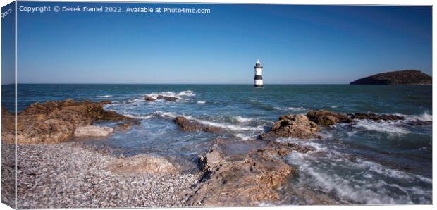 high tide at Penmon Point, Anglesey, North Wales Canvas Print by Derek Daniel