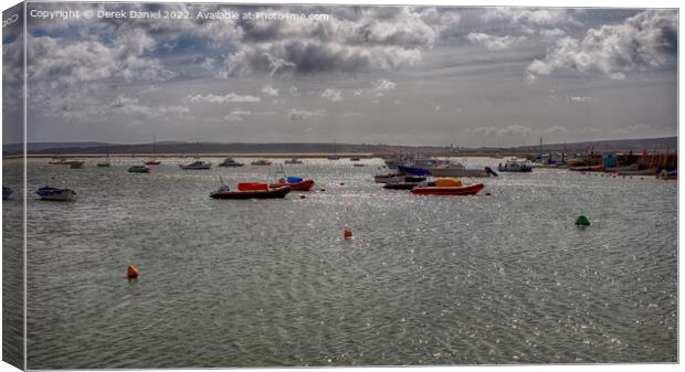 Looking Out Over The Solent At Keyhaven Canvas Print by Derek Daniel