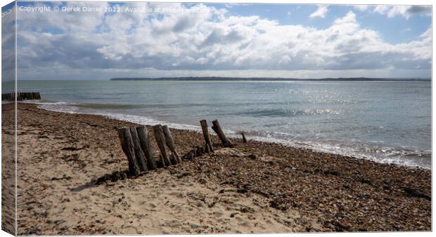 Lepe Beach, Beaulieu, Hampshire Canvas Print by Derek Daniel