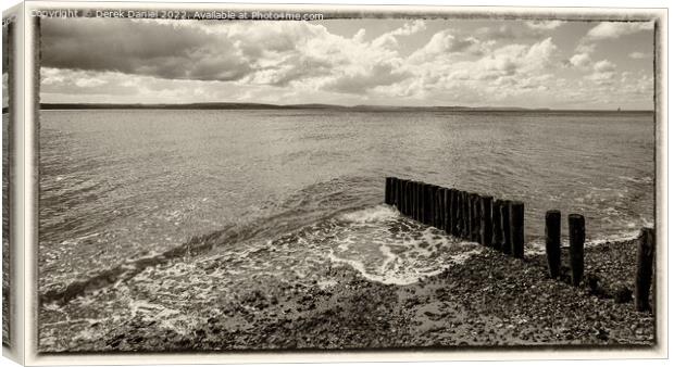 Lepe Beach, Beaulieu, Hampshire (sepia) Canvas Print by Derek Daniel