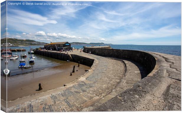 On Top of the Harbour Wall (The Cobb) #2 Canvas Print by Derek Daniel