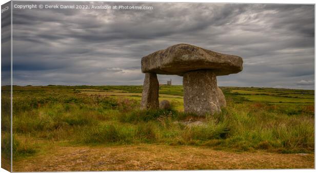 Ancient Megalith in Cornish Countryside Canvas Print by Derek Daniel