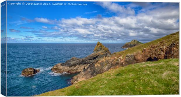 The Rumps Cornwall Canvas Print by Derek Daniel