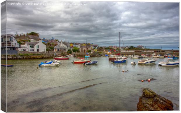 Cemaes Bay Harbour, Anglesey Canvas Print by Derek Daniel