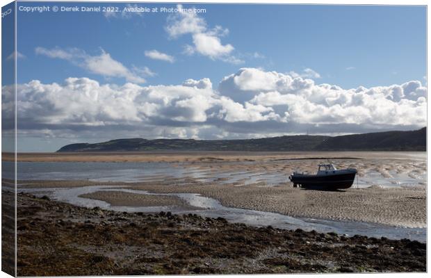 Marooned Boat, Red Wharf Bay, Anglesey Canvas Print by Derek Daniel