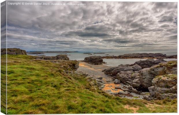 Moody Trearddur Bay Canvas Print by Derek Daniel