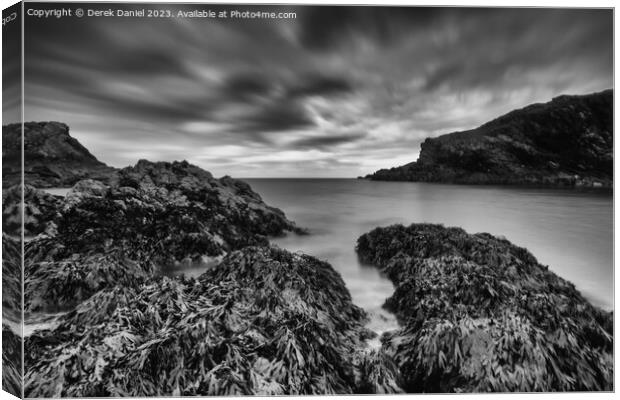 Moody Monochrome Cove in North Wales Canvas Print by Derek Daniel