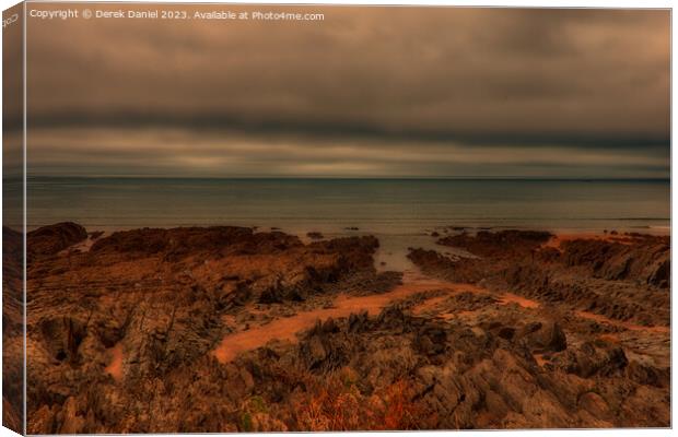 stormy weather at Woolacombe Canvas Print by Derek Daniel