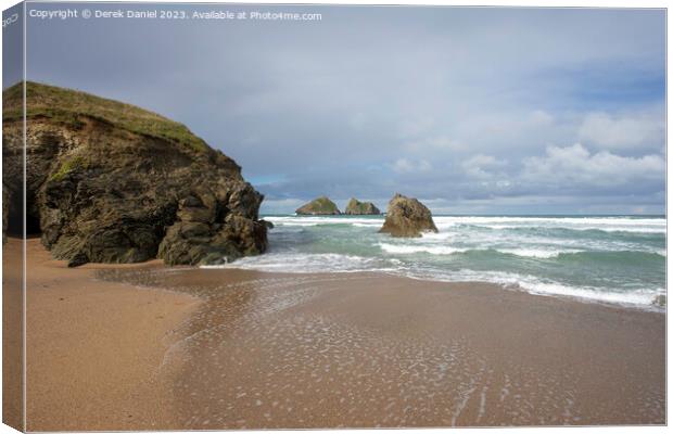 Holywell Beach, Cornwall Canvas Print by Derek Daniel