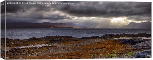 Dramatic, Moody Clouds over Loch Hourn, Skye (Pano Canvas Print by Derek Daniel