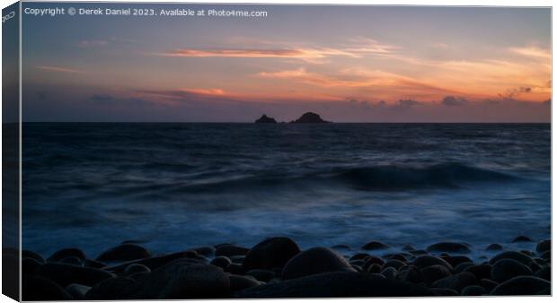 Radiant Sunset at Cot Valley, Cornwall Canvas Print by Derek Daniel