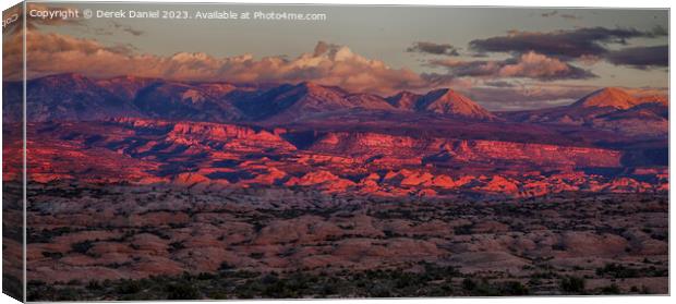 Fiery Red Sunset at Arches National Park  Canvas Print by Derek Daniel