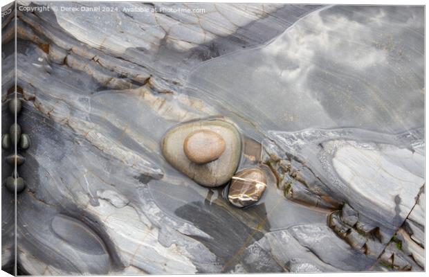 Textured Rock at Sandymouth  Canvas Print by Derek Daniel