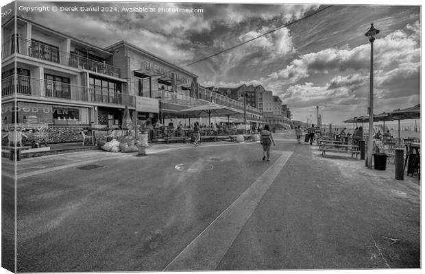 The Overstrand, Boscombe (mono) Canvas Print by Derek Daniel