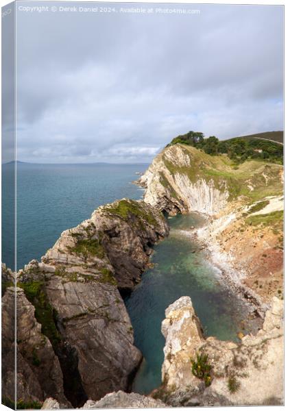 Majestic Chasm Lulworths Hidden Gem Canvas Print by Derek Daniel