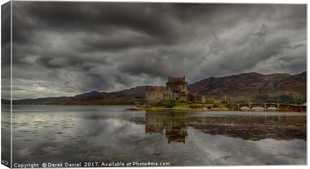 Eilean Donan Castle, Dornie, Scotland (panoramic) Canvas Print by Derek Daniel