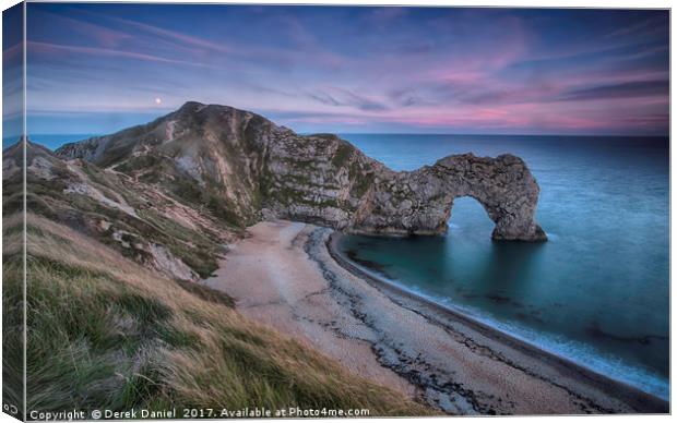 Durdle Dor Sunset Canvas Print by Derek Daniel