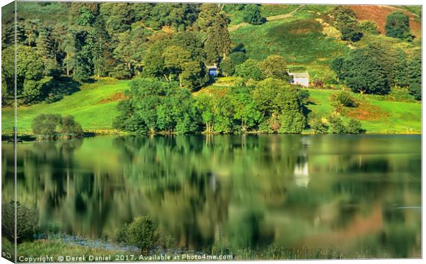 Loughrigg Tarn Reflection, The Lake District Canvas Print by Derek Daniel